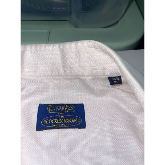 Gitman Bros Shirt Mens 16.5 35 Pink White Collar French Cuffs Cotton USA A1 - Picture 4 of 10